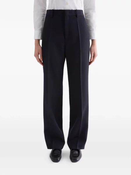 Pantaloni Jil Sander cu talie înaltă albastru