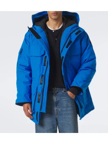 Geacă cu puf Canada Goose cu glugă albastru