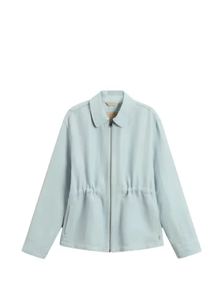 Lniana kurtka Woolrich niebieska