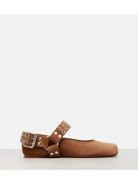 Pantofi cu toc Alaïa din piele de căprioară maro