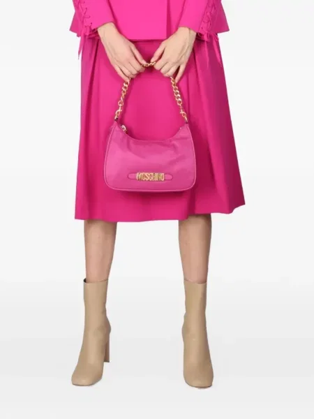 Fustă midi Moschino evazată roz