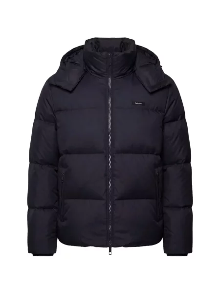 Geacă Calvin Klein cu glugă albastru