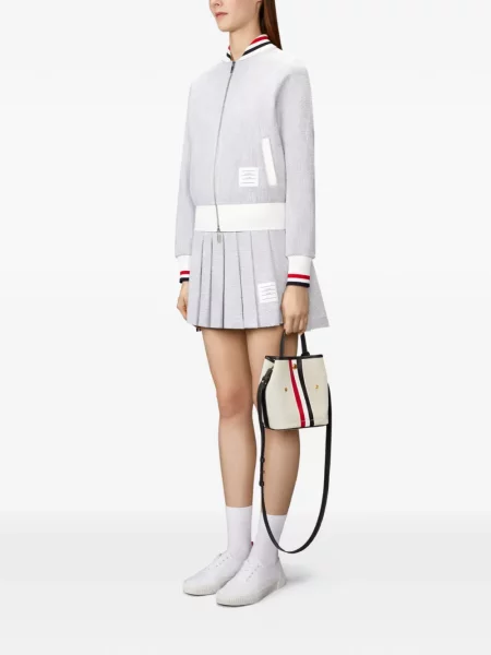 Geantă shopper Thom Browne cu dungi negru