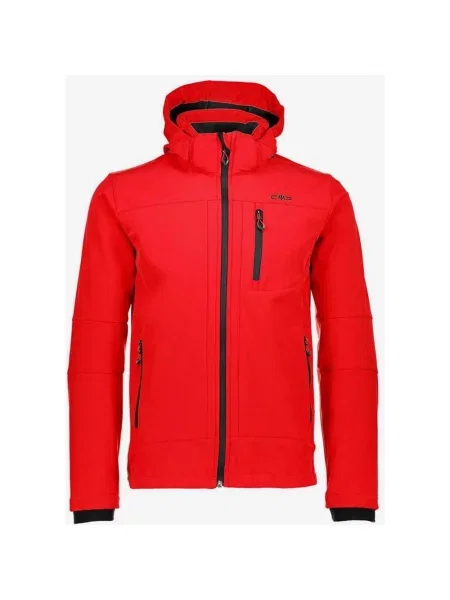 Kurtka softshell CMP z kapturem i zamkiem w kolorze czerwonym czerwona