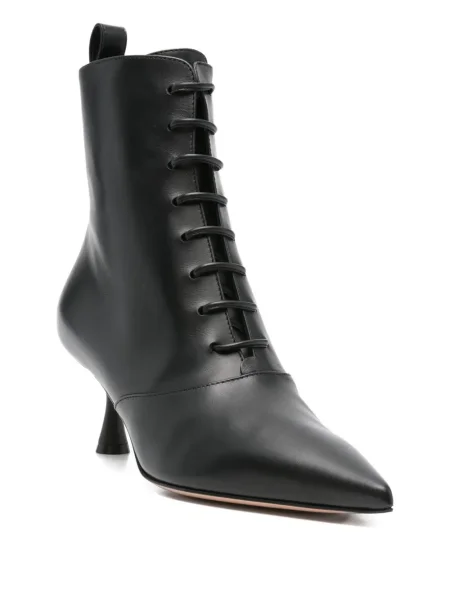 Botine Gianvito Rossi cu șireturi din dantelă negru