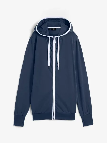 Bluza rozpinana z bawełny ze stretchem niebieska