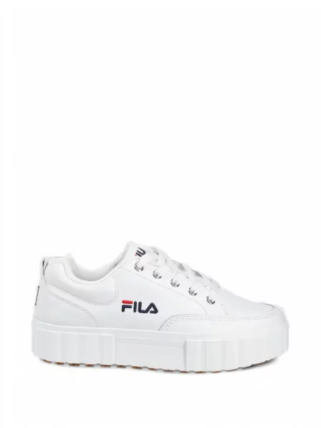 Sneakerși Fila cu platformă alb