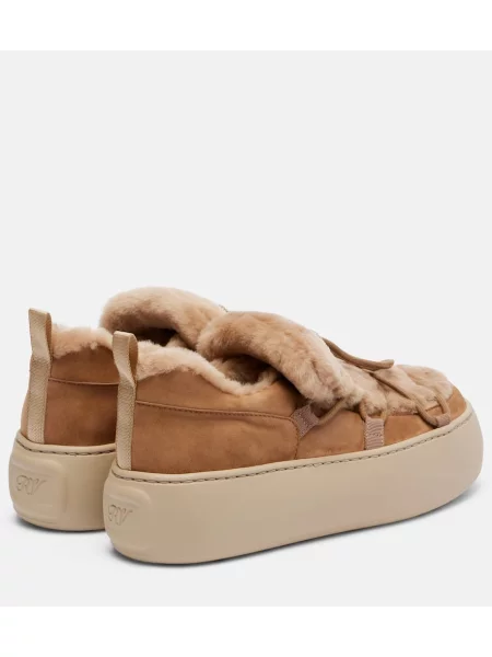 Sneakerși Roger Vivier din piele de căprioară bej