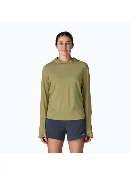 Кофта Patagonia Capilene Cool Sun Hoody gumtree green/light gumtree green x-dye зелена