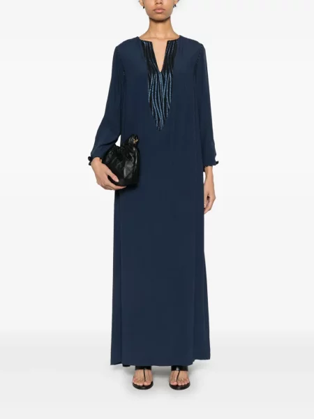 Rochie midi Baruni până la genunchi de costum albastru
