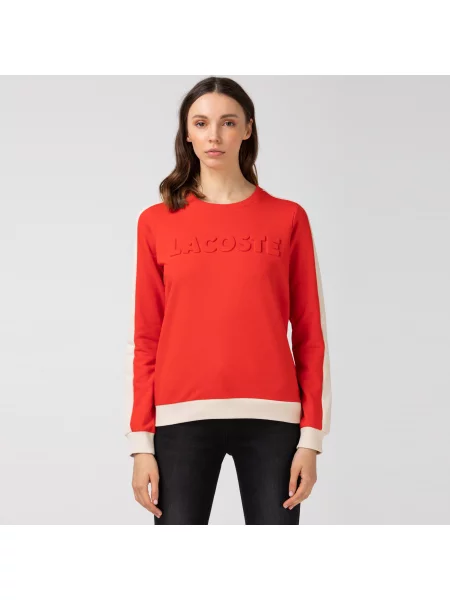 Lacoste толстовка з круглим вирізом червона