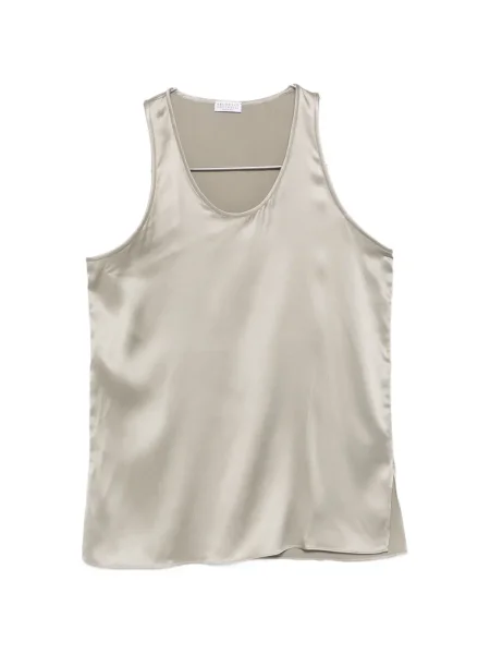 Jedwabna bluzka Brunello Cucinelli szara