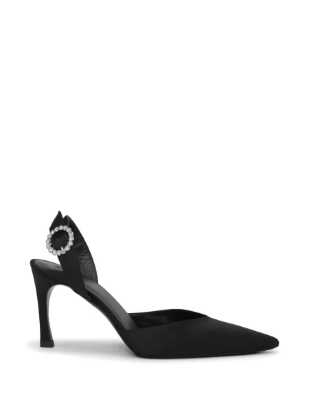 Pantofi cu toc Rotate Birger Christensen din satin cu toc înalt negru