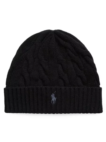 Czapka Polo Ralph Lauren z kaszmiru czarna