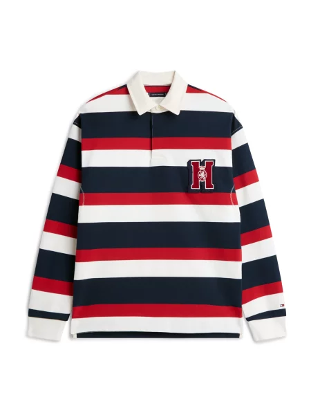 TOMMY HILFIGER Tricou ecru / albastru marin roșu