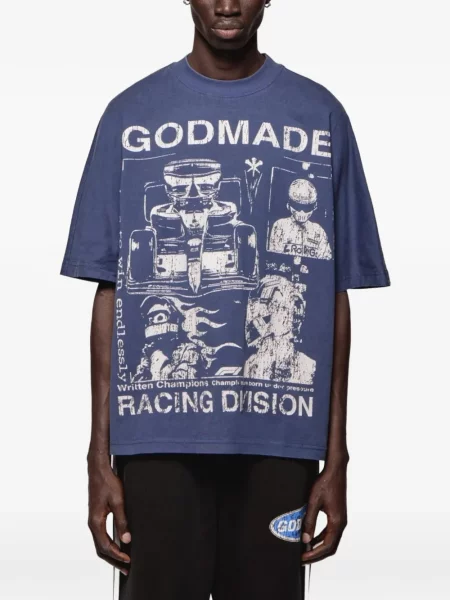 Тениска Godmade синьо