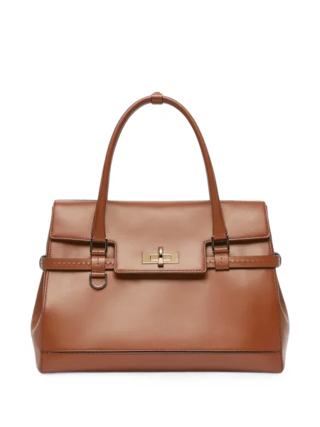 Geantă shopper Max Mara din piele maro