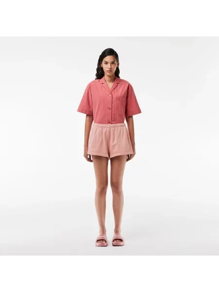 Lacoste naturalnie barwione krótkie spodenki z bawełnianego polaru