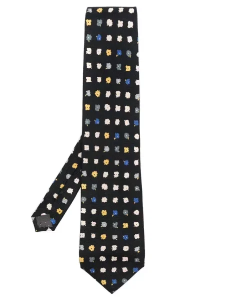 Hedvábná květinová kravata Versace Pre-owned s potiskem černá