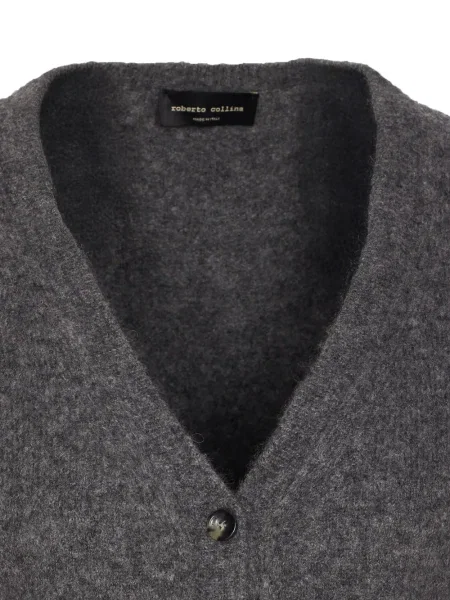 Cardigan Roberto Collina cu decolteu în V gri