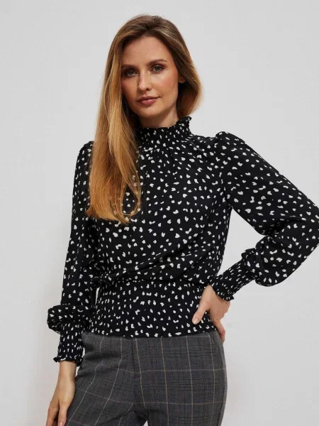 Bluza Moodo s potiskom črna