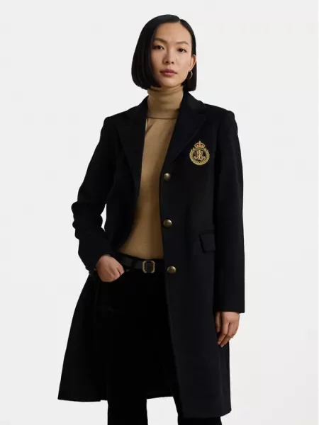 LAUREN RALPH LAUREN Vlněný kabát černá