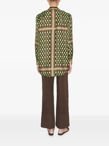 Top Tory Burch de mătase maro