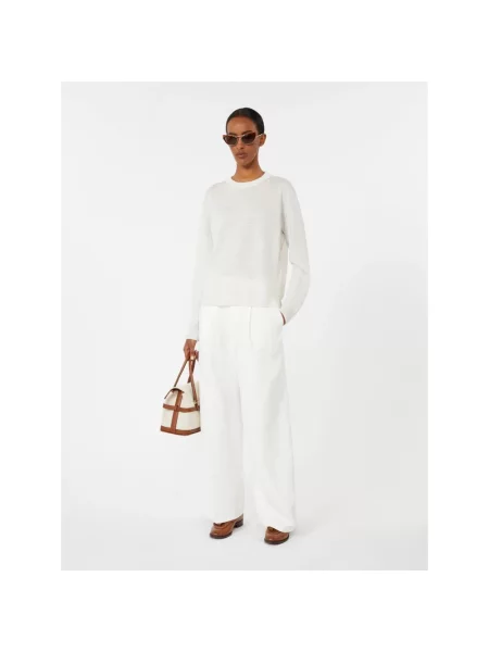 Lniany sweter Max Mara biały