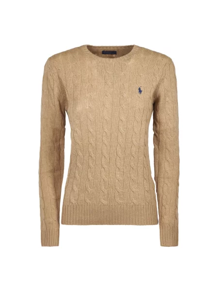 Polo Ralph Lauren Sweter z zawartością kaszmiru Kobiety Kaszmir beżowy jednolity S brązowy