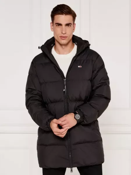 Tommy Jeans Steppelt kabát fekete