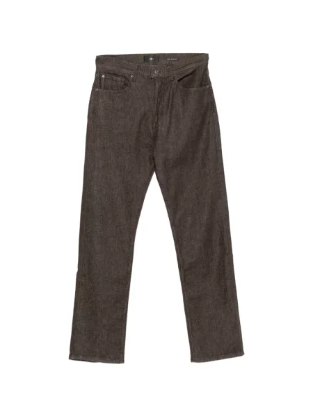 Blugi drepți 7 For All Mankind cu 5 buzunare maro