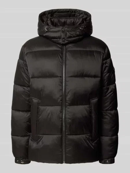 Kurtka pikowana o kroju regular fit z kołnierzem z kapturem Joop! Collection czarna