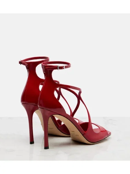 Sandale Jimmy Choo din piele de lac roșu
