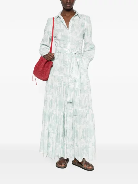 Cu centură rochie maxi Mc2 Saint Barth alb