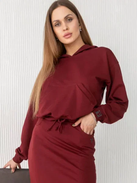 Женское однотонное худи червона