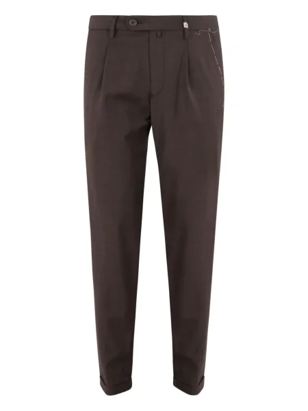 Pantaloni Myths plisate maro