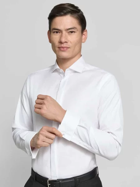 Eterna Slim Fit Koszula z wywijanymi mankietami Mężczyźni Slim Fit 38 biały
