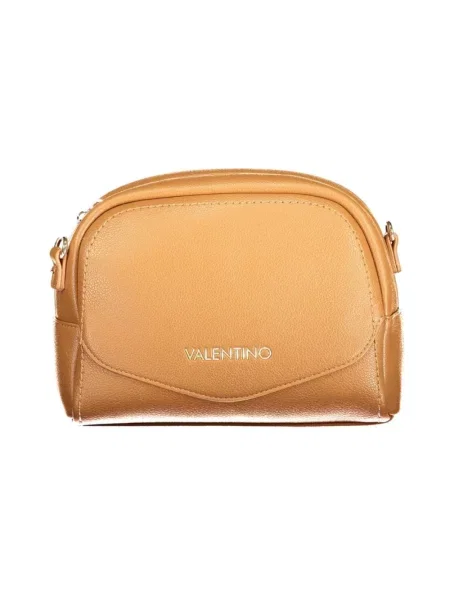 Lniana torebka Valentino Bags brązowa