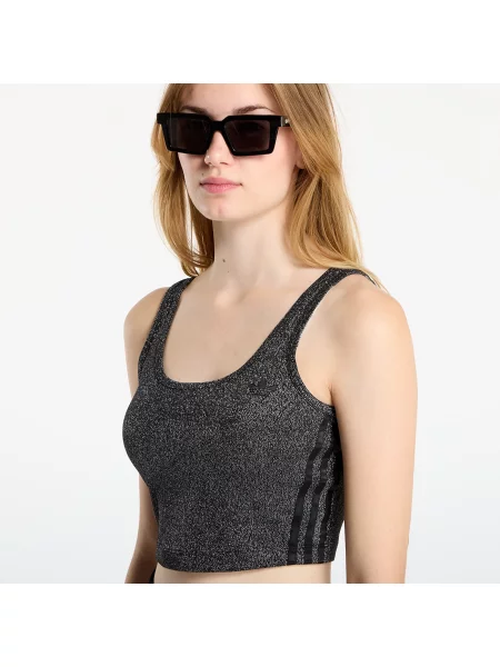 Melltartó adidas Lurex Bralet Black/ Silver Metallic XS fekete