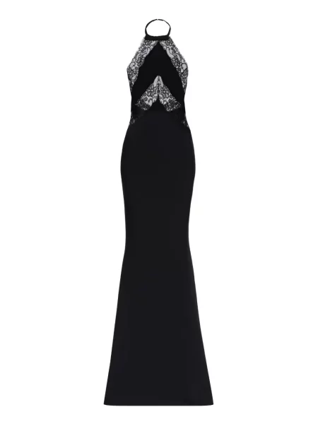 Rochie Elie Saab din dantelă cu gât halter negru