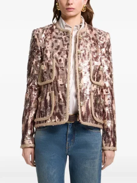 Geacă Elie Saab cu broderie din tweed