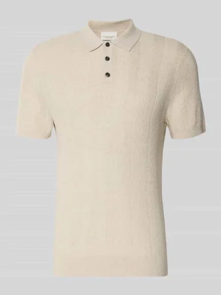 Koszulka polo o kroju slim fit z listwą guzikową Profuomo białe