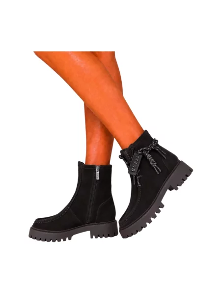 Botki Guess zamszowe czarne