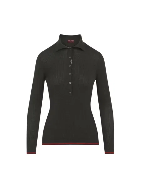 Jedwabne polo Gucci zielone