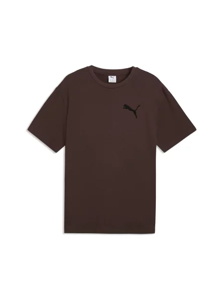 PUMA luźna koszulka Essentials Elevated z logo Cat Akcesoria S brązowy