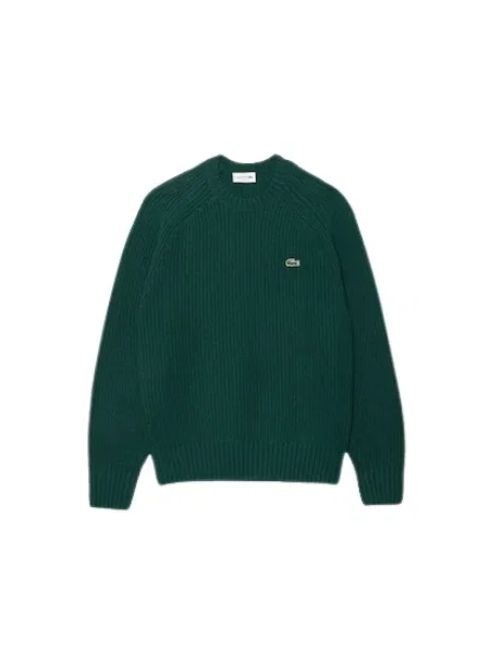 Sweter Lacoste wełniany zielony
