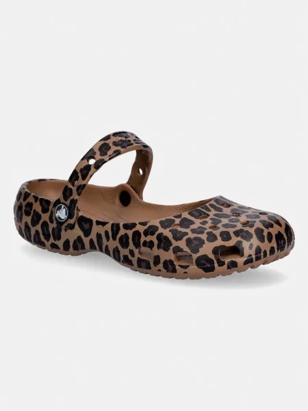 Crocs papuci Classic Animal Ballet maro