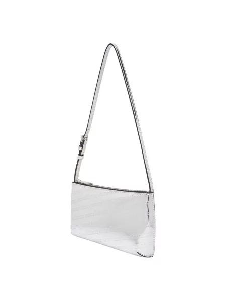 Geantă Tommy Jeans Tjw Must Metallic Shoulder Bag Argintiu negru