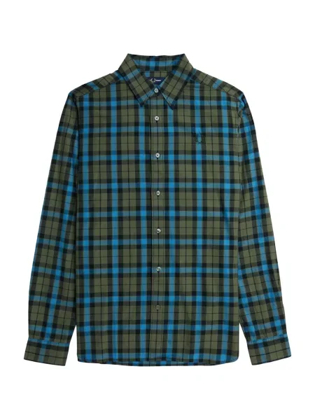 Cămașă Fred Perry în carouri din țesătură twill verde