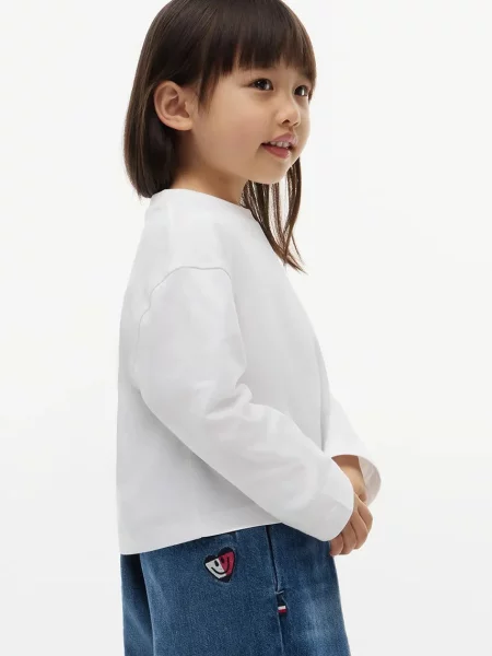 Tommy Hilfiger блуза с дълги ръкави за деца от бяло